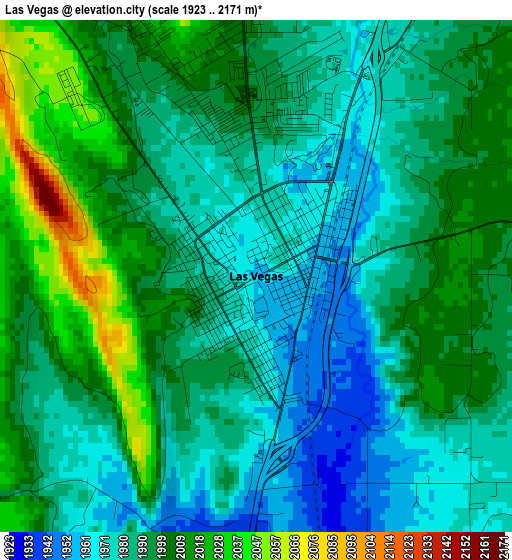 Las Vegas elevation map