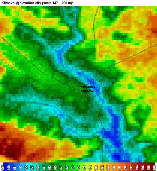 Klimovo elevation map