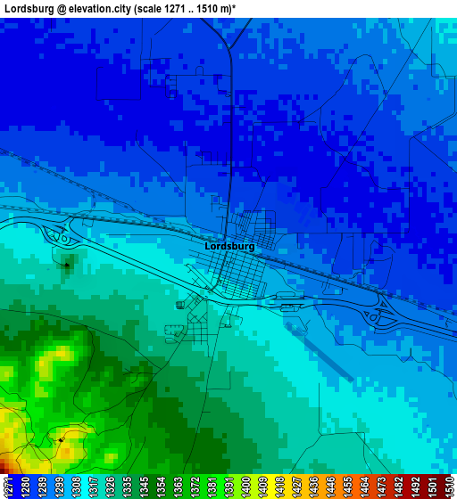 Lordsburg elevation map