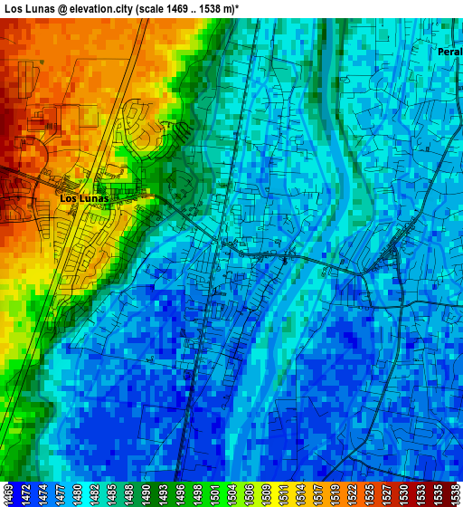 Los Lunas elevation map