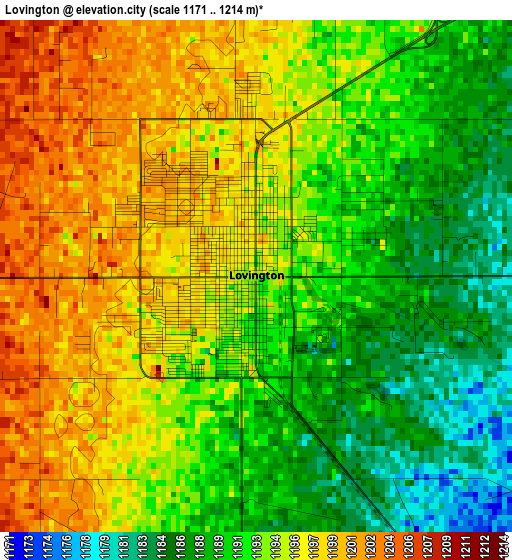 Lovington elevation map