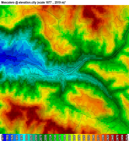 Mescalero elevation map