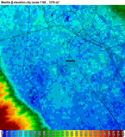 Mesilla elevation map