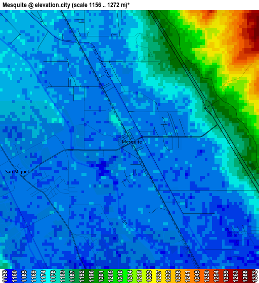 Mesquite elevation map