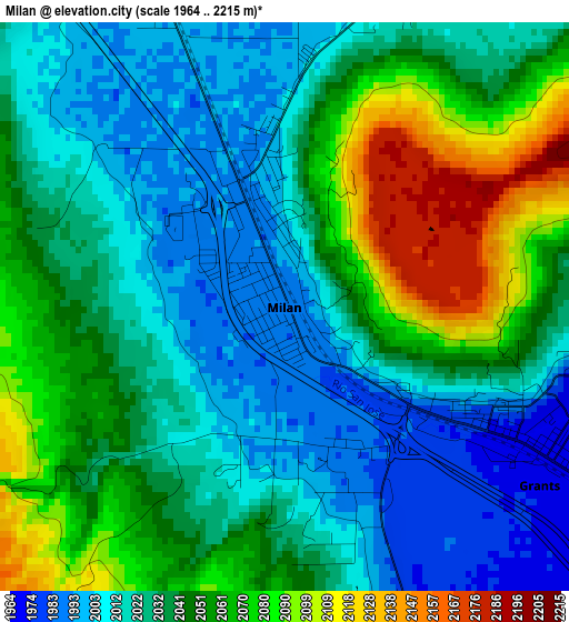 Milan elevation map