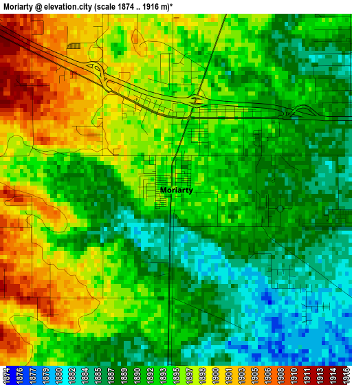 Moriarty elevation map