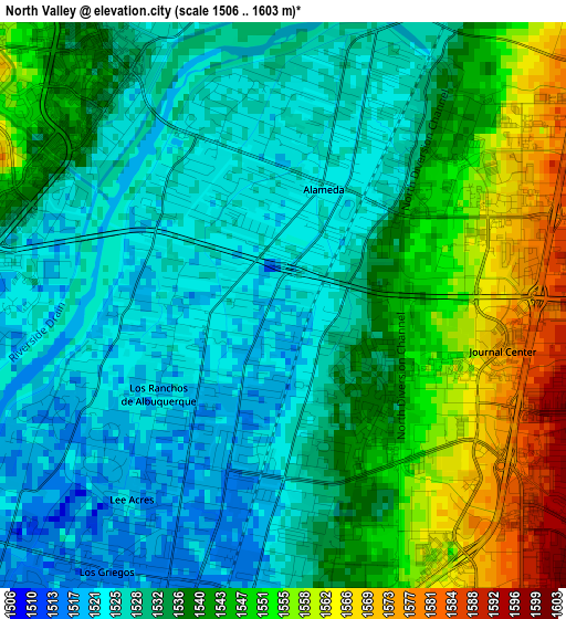 North Valley elevation map