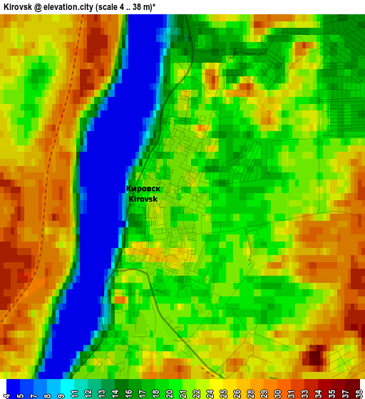 Kirovsk elevation map