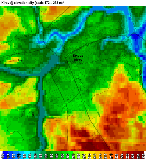 Kirov elevation map