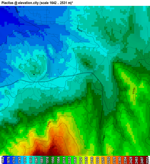 Placitas elevation map