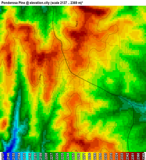 Ponderosa Pine elevation map