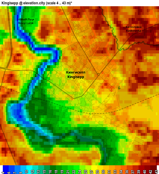 Kingisepp elevation map