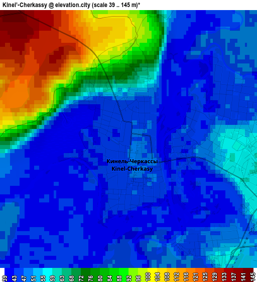 Kinel’-Cherkassy elevation map