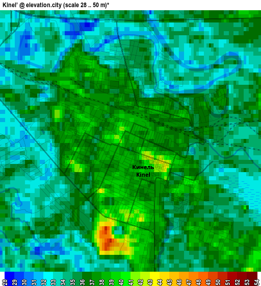 Kinel’ elevation map