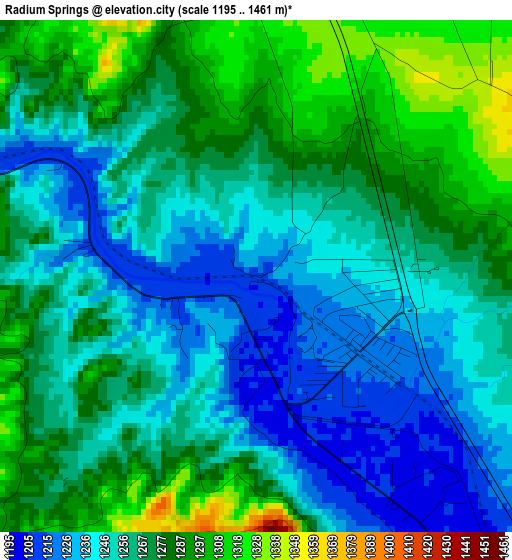 Radium Springs elevation map