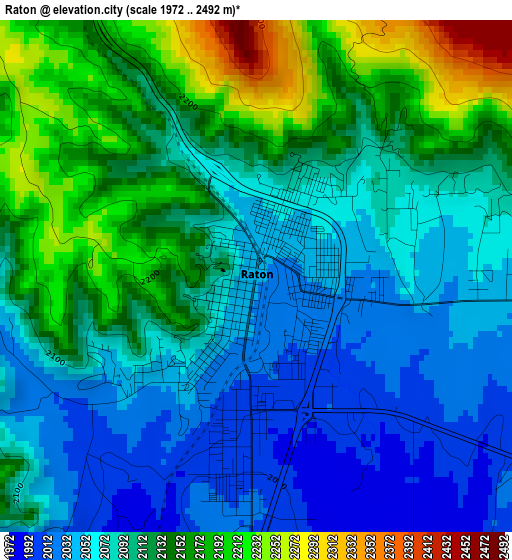 Raton elevation map