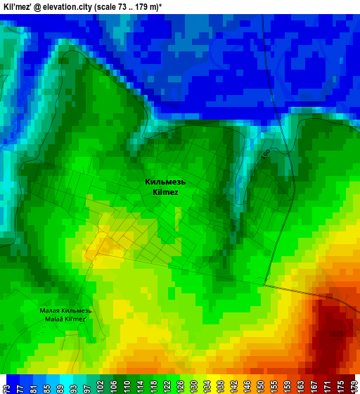 Kil’mez’ elevation map