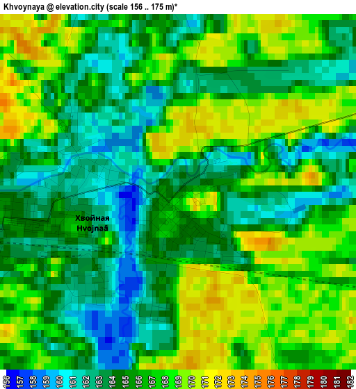 Khvoynaya elevation map