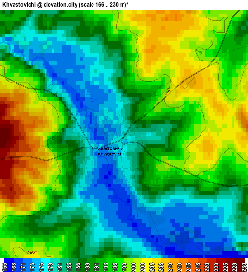 Khvastovichi elevation map