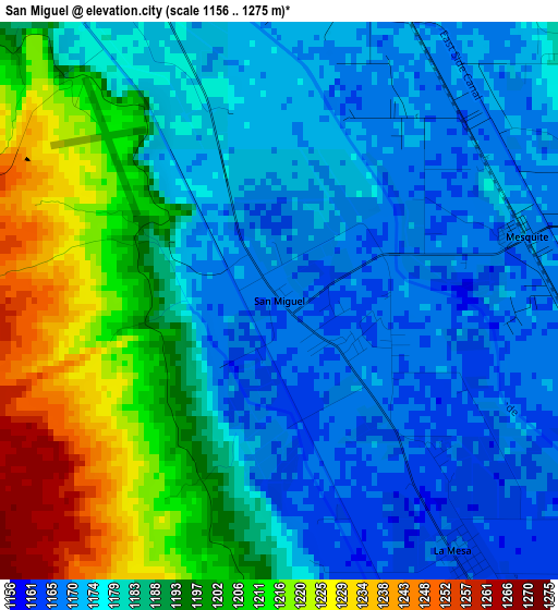 San Miguel elevation map