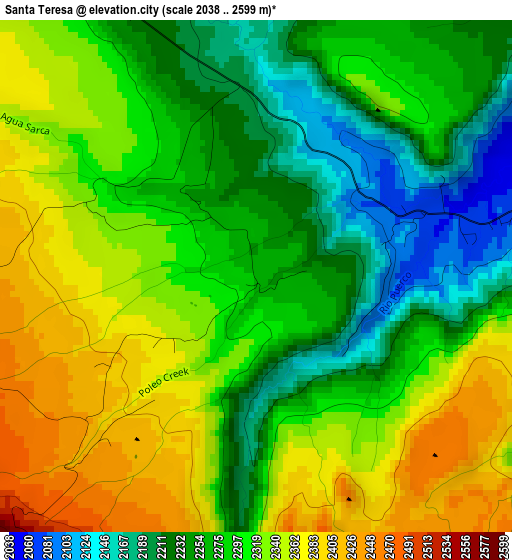 Santa Teresa elevation map