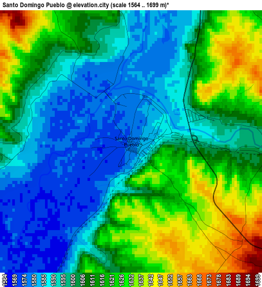 Santo Domingo Pueblo elevation map