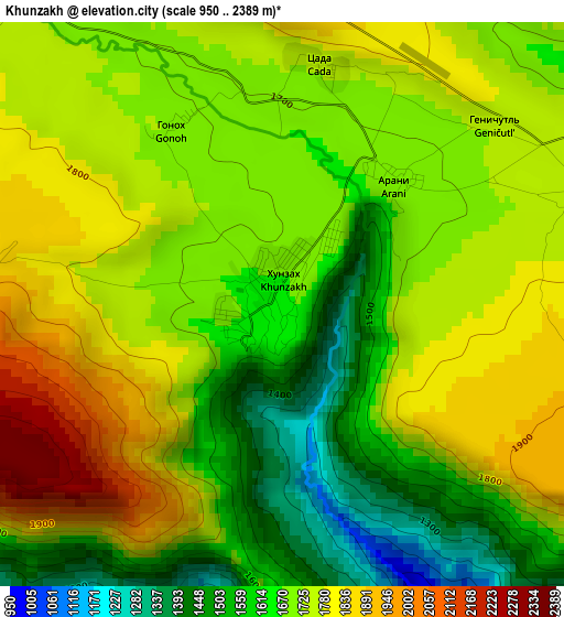 Khunzakh elevation map