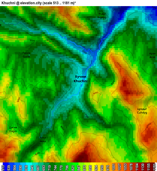 Khuchni elevation map