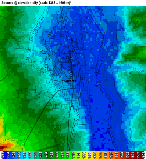 Socorro elevation map