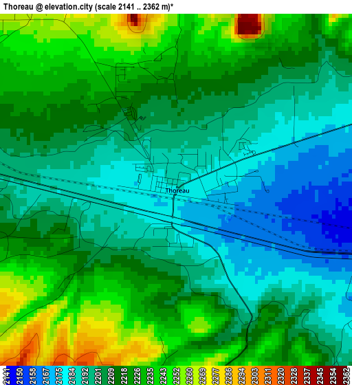 Thoreau elevation map