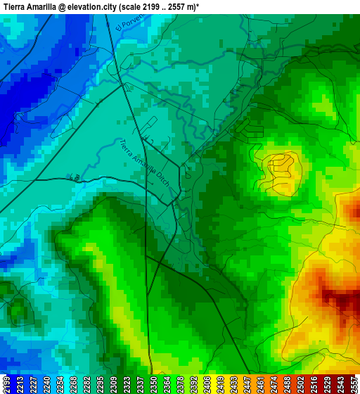 Tierra Amarilla elevation map