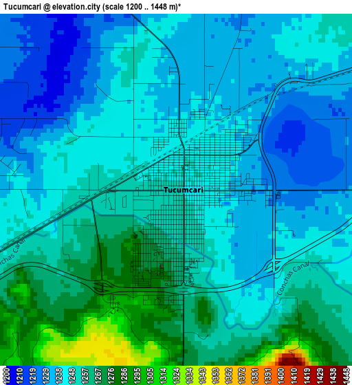 Tucumcari elevation map