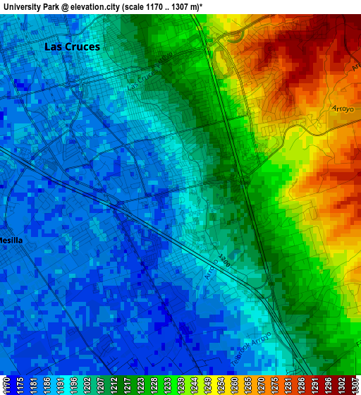 University Park elevation map