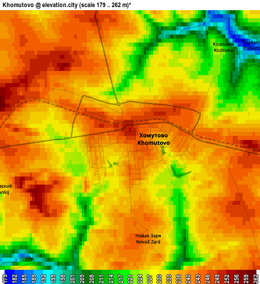 Khomutovo elevation map