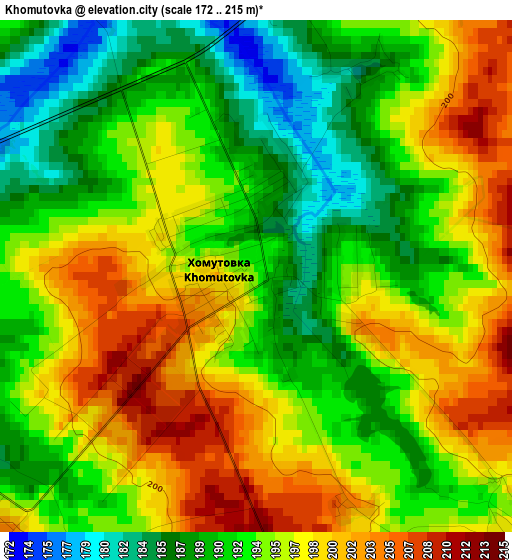 Khomutovka elevation map