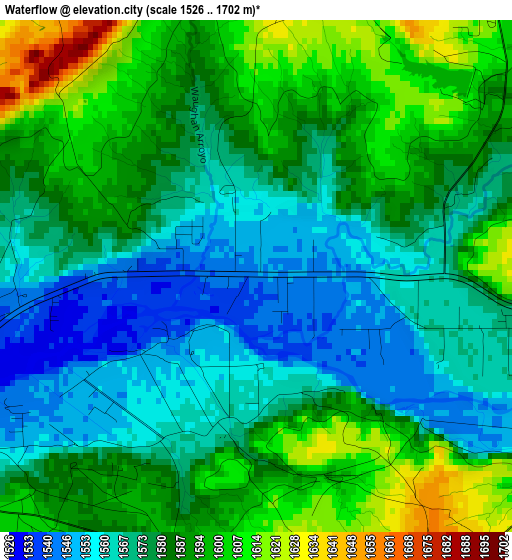 Waterflow elevation map