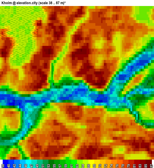 Kholm elevation map