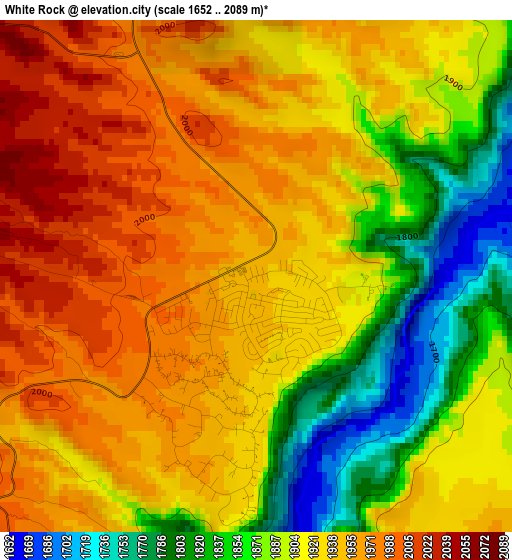 White Rock elevation map