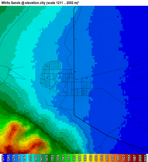 White Sands elevation map