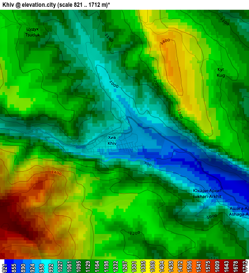 Khiv elevation map