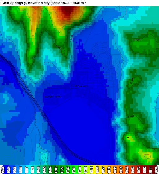 Cold Springs elevation map