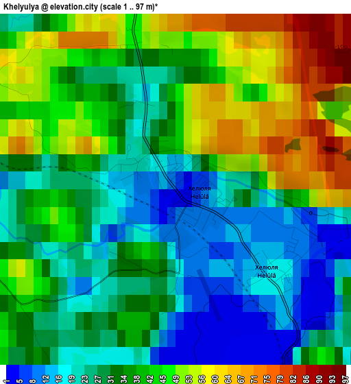 Khelyulya elevation map