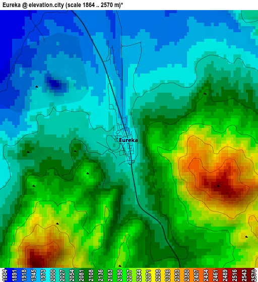 Eureka elevation map