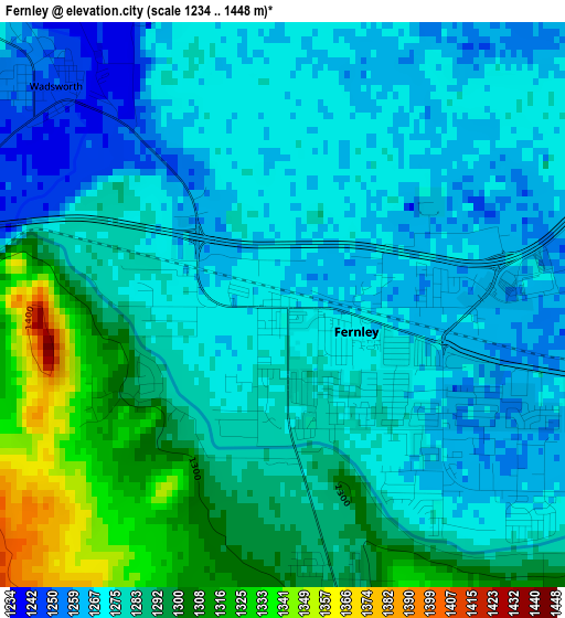 Fernley elevation map