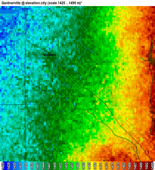 Gardnerville elevation map