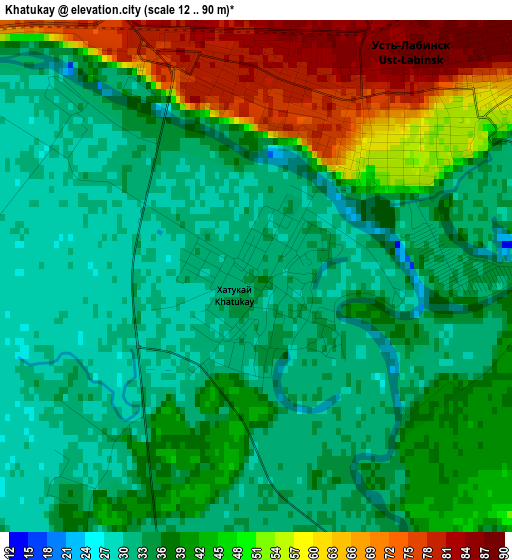 Khatukay elevation map