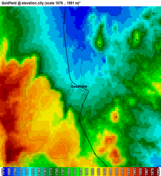 Goldfield elevation map