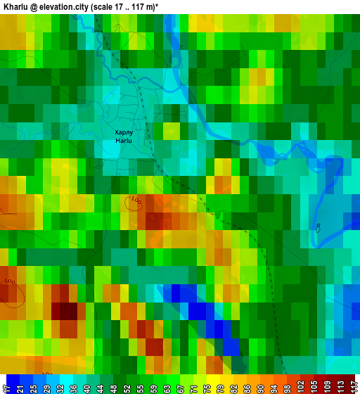 Kharlu elevation map