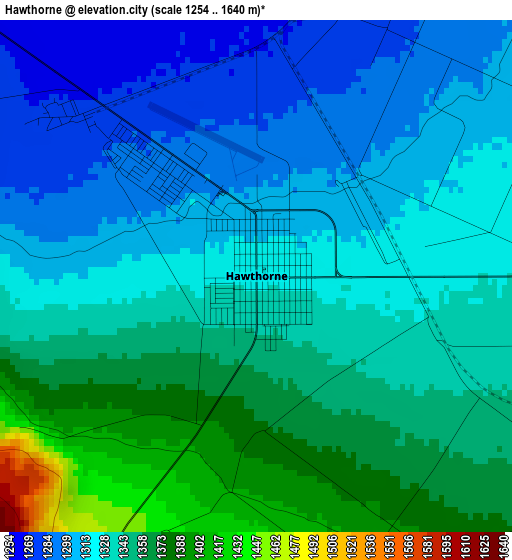 Hawthorne elevation map