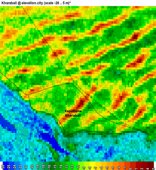 Kharabali elevation map